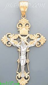 14K Gold Crucifix Cross Charm Pendant