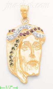 14K Gold Jesus Christ CZ Charm Pendant