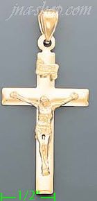 14K Gold Cross Crucifix Charm Pendant