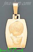 14K Gold Child Boy Praying Charm Pendant