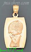 14K Gold Child Boy Praying Charm Pendant