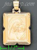 14K Gold Madonna & Child Charm Pendant