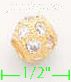 14K Gold Round Ball Slider CZ Charm Pendant