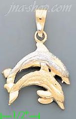 14K Gold Dolphin Charm Pendant