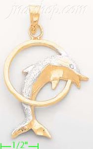 14K Gold Dolphin Charm Pendant