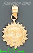14K Gold Sun Charm Pendant