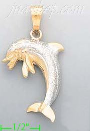 14K Gold Dolphin Charm Pendant