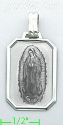 14K Gold Virgin of Guadalupe Italian Picture Charm Pendant