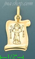 14K Gold Divino Niño Scroll Italian Picture Charm Pendant