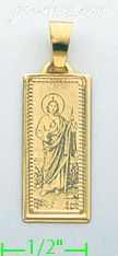 14K Gold Saint Jude Italian Picture Charm Pendant