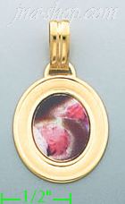 14K Gold Baptism Picture Charm Pendant