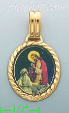 14K Gold Eucharist Picture Charm Pendant