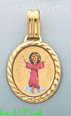 14K Gold Divino Niño Picture Charm Pendant