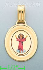 14K Gold Divne Infant Jesus Picture Charm Pendant
