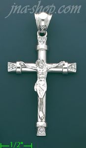 14K Gold Crucifix Fancy CZ Cross Charm Pendant