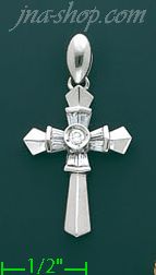 14K Gold Fancy CZ Cross Charm Pendant