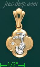 14K Gold Baptism CZ Charm Pendant