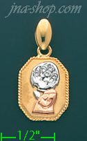 14K Gold Praying Boy CZ Charm Pendant