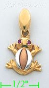 14K Gold Frog CZ Charm Pendant