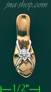 14K Gold Shoe CZ Charm Pendant