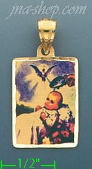 14K Gold Baptism Picture Charm Pendant