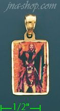 14K Gold Religious Picture Charm Pendant