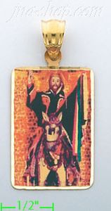 14K Gold Religious Picture Charm Pendant