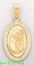 14K Gold Virgin Italian Charm Pendant