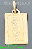 14K Gold Virgin Italian Charm Pendant