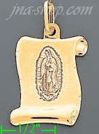 14K Gold Virgin Italian Charm Pendant