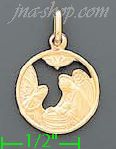 14K Gold Angels Baby Jesus Italian Charm Pendant