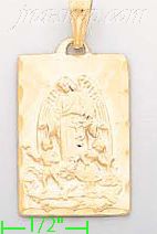 14K Gold Angel w/Children Italian Charm Pendant