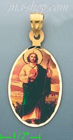 14K Gold Saint Jude Picture Charm Pendant