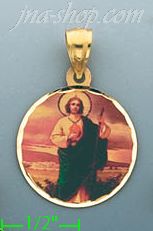 14K Gold Saint Jude Picture Charm Pendant