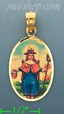 14K Gold Santo Niño de Atocha Picture Charm Pendant