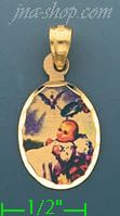 14K Gold Baptism Picture Charm Pendant