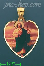 14K Gold Saint Jude Picture Charm Pendant