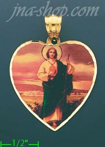 14K Gold Saint Jude Picture Charm Pendant