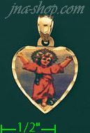 14K Gold Divine Infant Jesus Picture Charm Pendant