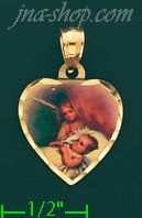 14K Gold Guardian Angel Picture Charm Pendant