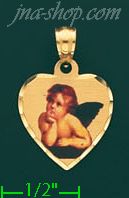 14K Gold Angel Picture Charm Pendant