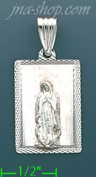 14K Gold Virgin of Guadalupe Stamp & Charm Pendant