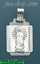 14K Gold Virgin of Guadalupe Stamp & Charm Pendant