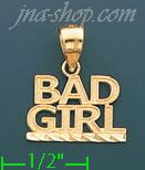 14K Gold Bad Girl Charm Pendant