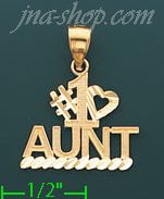 14K Gold #1 Aunt Charm Pendant