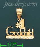 14K Gold #1 Godchild Charm Pendant