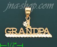 14K Gold #1 Granpa Charm Pendant