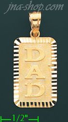 14K Gold Dad Tag Charm Pendant