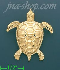 14K Gold Sea Turtle Charm Pendant
