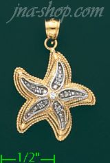 14K Gold Starfish Sea Star Charm Pendant